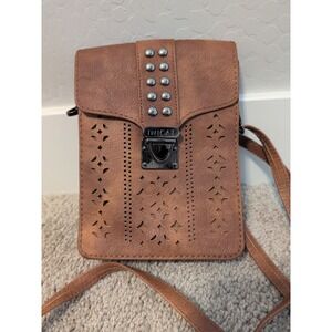 Inicat RFID Blocking Card‎ Slots brown western crossbody bag